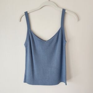 Link 100% Silk Coastal Light Blue Tank Top